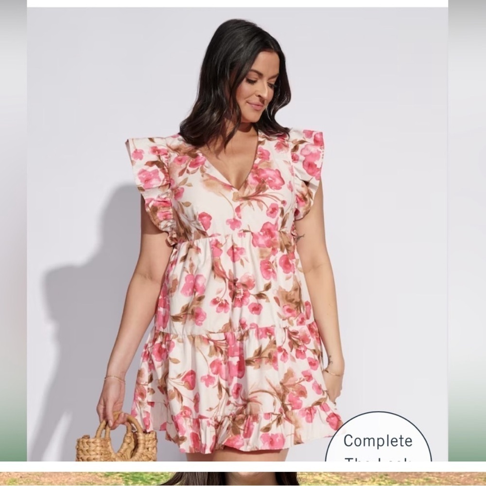 Abercrombie & Fitch Floral Ruffle Sleeve Babydoll Mini Dress XS NWT